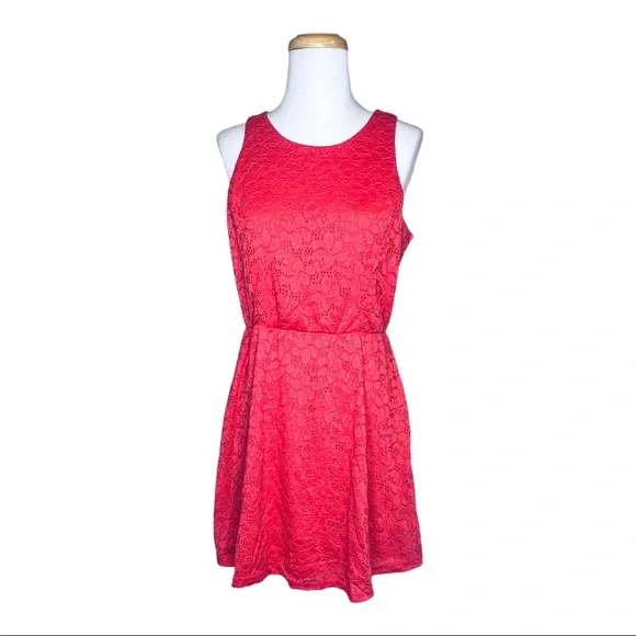 Cotton On Orange A Line Sleeveless Dress Scoop Neck Teardrop Keyhole Back Size L - Picture 9 of 9